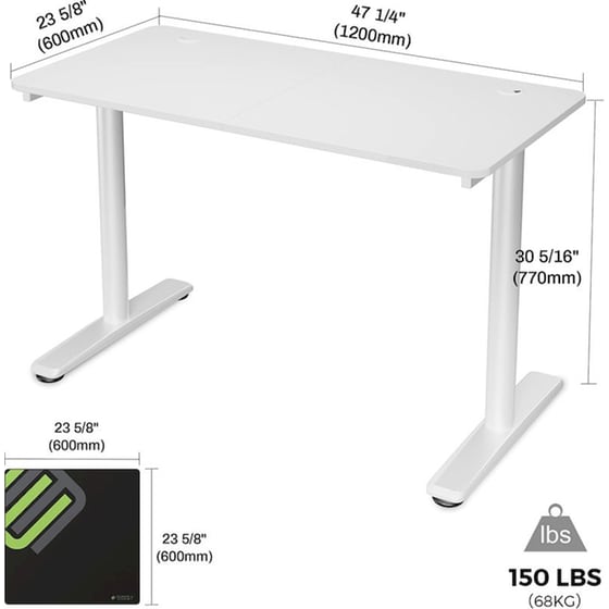 Γραφείο Υπολογιστή Eureka Ergonomic ERK-IOD-47W-V1 120x60x77cm image 2