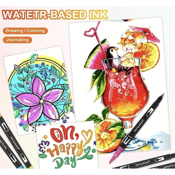 Επαγγελματικοί Μαρκαδόροι Ζωγραφικής Dual Brush Double-sided Highlights (168 Τεμάχια) image 1