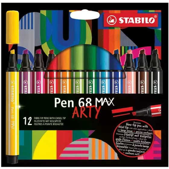 Μαρκαδόροι Υπογράμμισης Stabilo Arty Pen 68 Max 1.0 mm (12 Τεμάχια) image 0