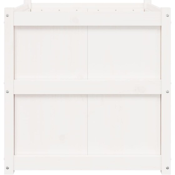 Ζαρντινιέρα VidaXL από Μασίφ Ξύλο Πεύκου 70x70cm - Λευκό image 4