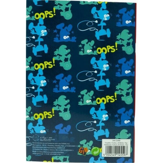 Τετράδιο Καρφίτσα GIM B5 Smurfs (1 Τεμάχιο) image 1