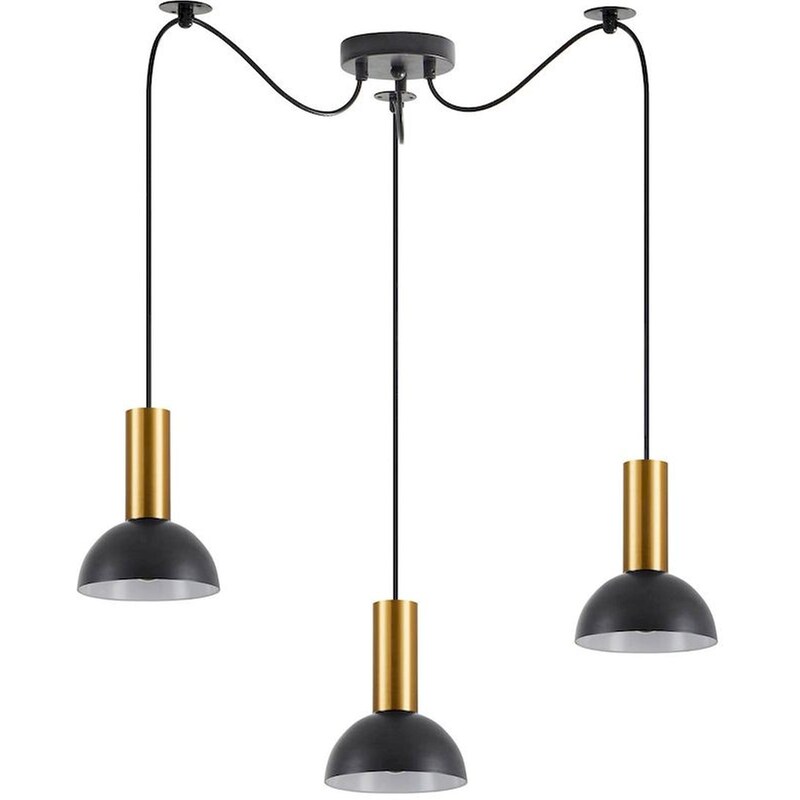 Φωτιστικό Οροφής Τρίφωτο Homelighting 77-8647 Μεταλλικό - Χρυσό/Μαύρο