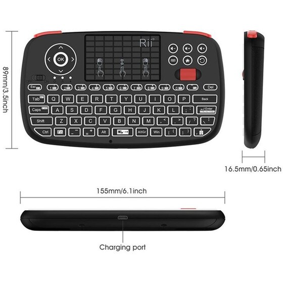 RIITEK Mini i4 Ασύρματο Πληκτρολόγιο - Μαύρο (US) image 4
