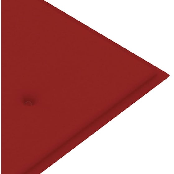 Παγκάκι Κήπου VidaXL Batavia με Μαξιλάρι από Μασίφ Ξύλο Teak 150x51.5x84 cm - Καφέ/Κόκκινο image 5