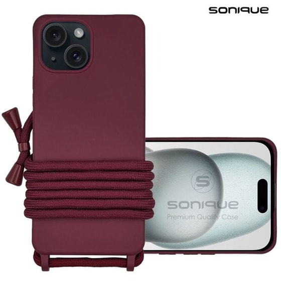 Θήκη  Apple iPhone 15 - Sonique Με Κορδόνι Carryhang - Μπορντό image 0