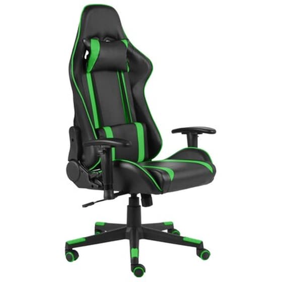 Καρέκλα Gaming Γραφείου VidaXL 20480 από Τεχνητό Δέρμα - Πράσινη image 1