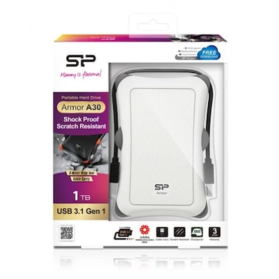 Silicon Power Anti S A30 USB 3.0 HDD 1TB 2.5" Λευκό image 2