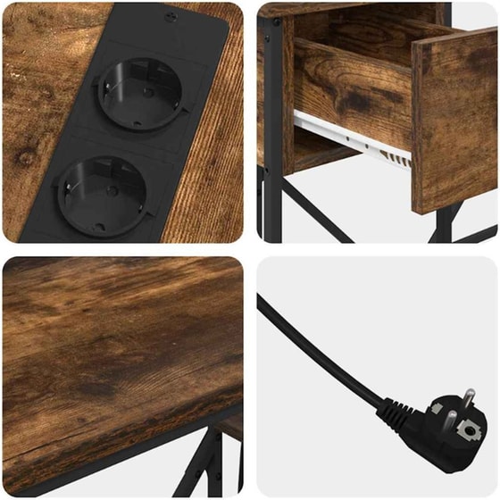 Γραφείο VidaXL από Επεξεργασμένο Ξύλο 120x79x86,5 cm - Καπνιστή Δρυς image 8