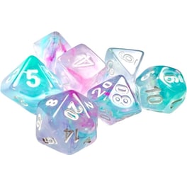 Nebula Wisteria/White Mini Polyhedral 7-die Set CHESSEX