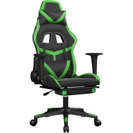 Καρέκλα Gaming VIDAXL 3143679 με Υποπόδιο από Τεχνητό Δέρμα - Μαύρο