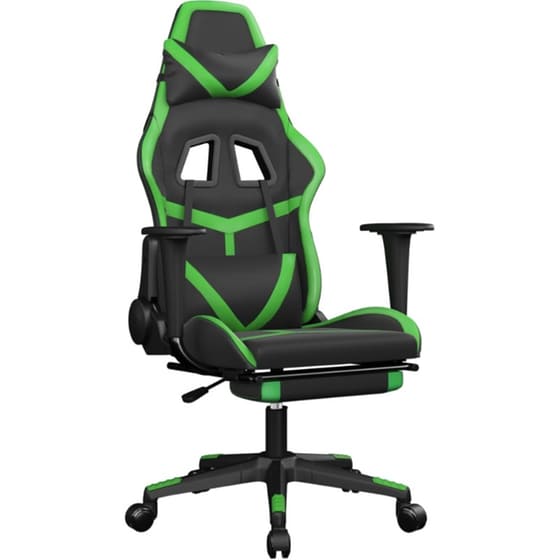 Καρέκλα Gaming VIDAXL 3143679 με Υποπόδιο από Τεχνητό Δέρμα - Μαύρο image 0