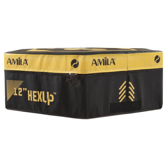 Πλειομετρικό Κουτί Amila Hexup Εξάγωνο 30 cm - Μαύρο/Κίτρινο image 0