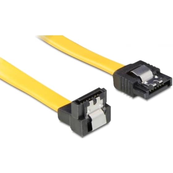 Powertech Καλώδιο Sata Iii 7-pin σε 7-pin 90°, Metal Clip, 0.5m image 0
