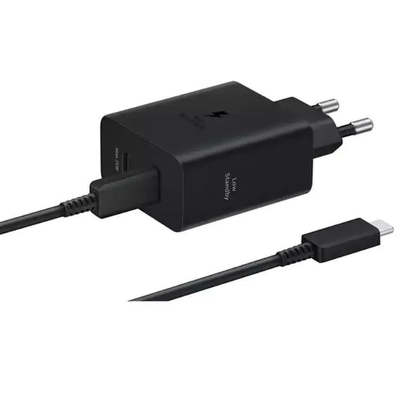 Φορτιστής Πρίζας Samsung 2x USB-C με καλώδιο USB-C 50W - Black image 0