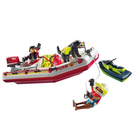 PLAYMOBIL® Action Heroes Φουσκωτό Πυροσβεστικής με Θαλάσσιο Scooter (71464) image 8