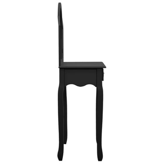 Vidaxl Μπουντουάρ Με Σκαμπό Μαύρο 65x36x128 Εκ. Ξύλο Παυλώνιας / Mdf image 5