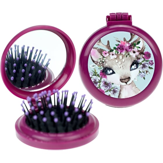 Βούρτσα Μαλλιών με Καθρεπτάκι Τσέπης Back Me Up - Deer image 0