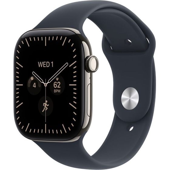 Apple Watch Series 12 GPS + Cellular 42mm Natural Titanium Case with Navy Blue Sport Band - M/L image 0