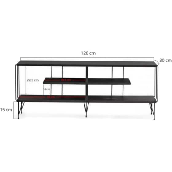 Έπιπλο Τηλεόρασης 24Mall Lecce από Μοριοσανίδα 120x30x44.5 cm - Σκούρο Καφέ image 3