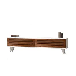 Έπιπλο Τηλεόρασης Ventuno από Μοριοσανίδα 160x25x40cm - Καρυδί/Λευκό