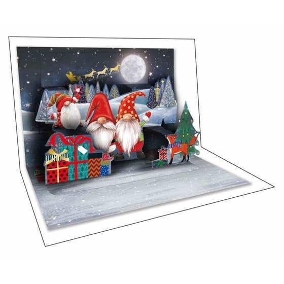 Ευχετήρια Κάρτα 12 Εποχές Xmas Pop Up Gong Δώρα image 1