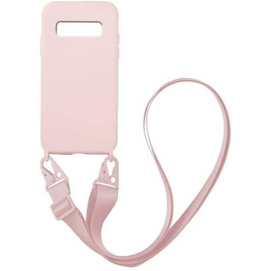 Θήκη Samsung Galaxy S10 - Sonique Carryhang Liquid Silicone Strap - Ροζ image 0