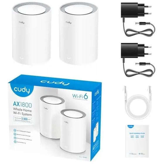 Cudy M1800 AX1800 Mesh Wi-Fi 6 1201Mbps 2 Θύρες Ethernet 2τμχ image 1
