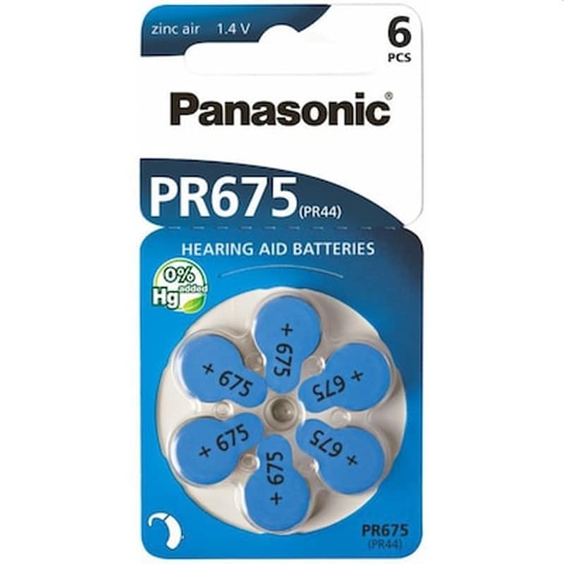 Panasonic Pr 675 Zinc Air 6 Pcs. Hearing Aid Cells φωτογραφία