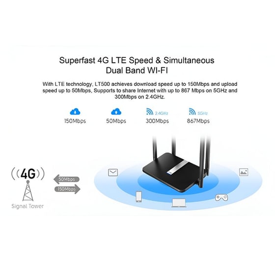 Cudy LT500 Mobile Router 4G Wi-Fi 5 Dual Band (2.4 & 5GHz) image 1
