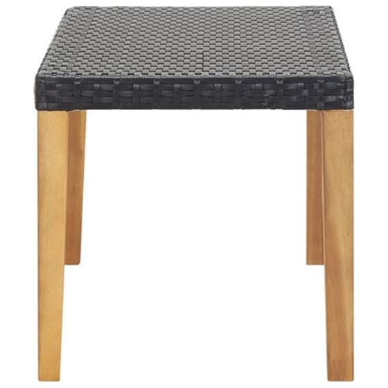 Παγκος Κήπου VidaXL από Συνθετικό Ρατάν/Μασίφ Ξύλο Ακακίας 120x40x40 cm - Μαύρο image 3