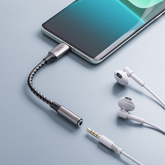 Αντάπτορας XO NB257C USB-C Male σε 3.5mm Female - Γκρι image 1