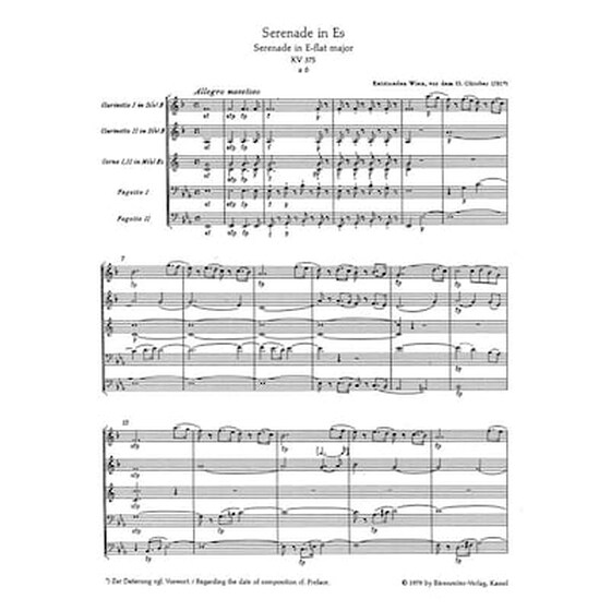 Βιβλίο Για Σύνολα Barenreiter Mozart - Serenade In Eb Major [pocket Score] image 2