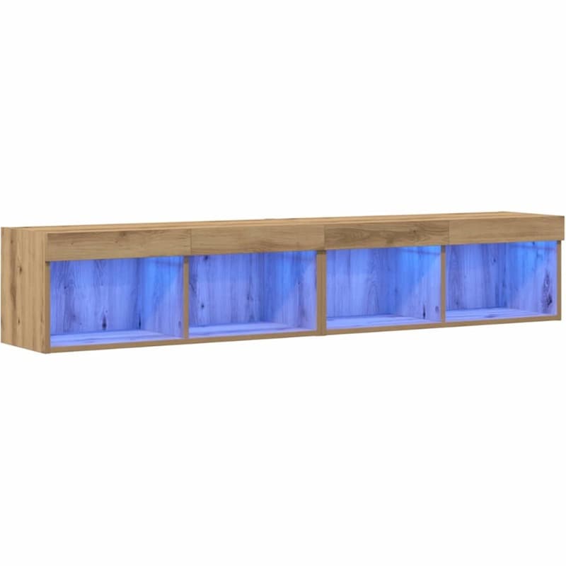 Έπιπλο Τηλεόρασης VidaXL με LED 2 τμχ 80 x 30 x 30 cm - Artisan Δρυς