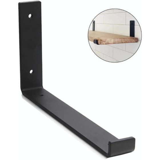 Γωνίες Στήριξης Ραφιού NextDeco Μεταλλικές 11x3x30 cm 2Τμχ -  Μαύρες image 0