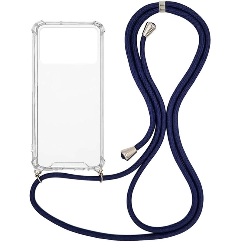 Θήκη Xiaomi Poco X4 Pro 5G - Sonique Armor Σιλικόνη Με Strap Μπλε Σκούρο - Clear