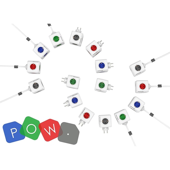 Powercube Extended - Πολύπριζο - Λευκό-Μπλε image 1