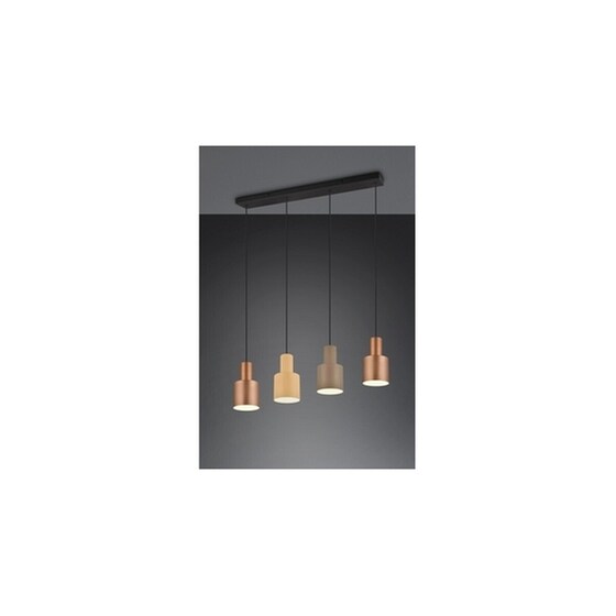 Trio Lighting Κρεμαστό Φωτιστικό Μαύρο Ράγα για 4 Λαμπτήρες E27 87x12x150εκ. image 2