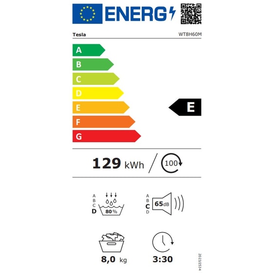TESLA WT8H60M 8 kg με Αντλία Θερμότητας Λευκό Στεγνωτήριο Ρούχων image 4