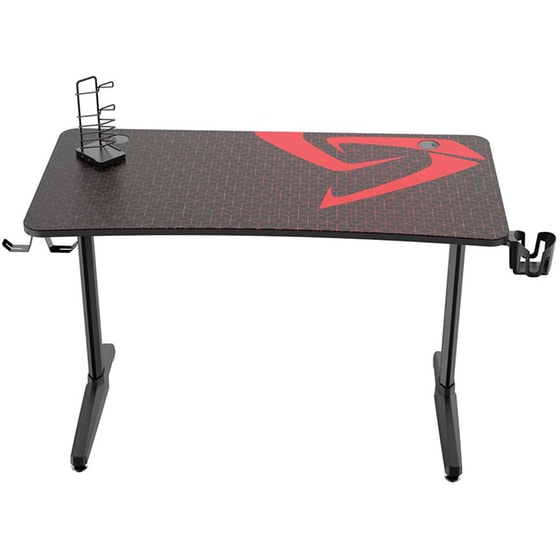 Γραφείο Gaming  Eureka Ergonomic από Carbon Fiber 120x60cm - Μαύρο/Κόκκινο image 3
