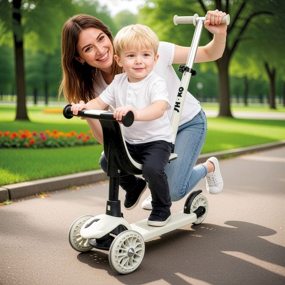 Παιδικό Πατίνι Shoko Premium Πολυμορφικό 3 σε 1 με Λαβή Γονέα Ash Cloud image 8