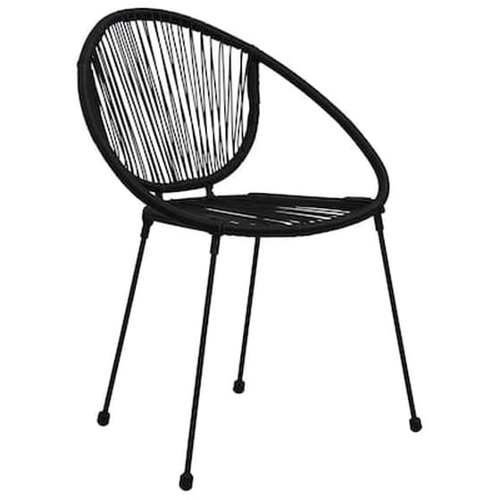 Καρέκλες Κήπου Vidaxl από Ρατάν/Pvc 2 Τεμ. 57x57.5x82cm - Μαύρες image 2