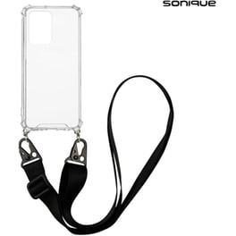 Θήκη Xiaomi Poco X5 5G/Redmi Note 12 5G - Sonique Armor Clear Σιλικόνης Με Κορδόνι Μαύρο - Διάφανο
