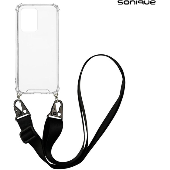Θήκη Xiaomi Poco X5 5G/Redmi Note 12 5G - Sonique Armor Clear Σιλικόνης Με Κορδόνι Μαύρο - Διάφανο image 0