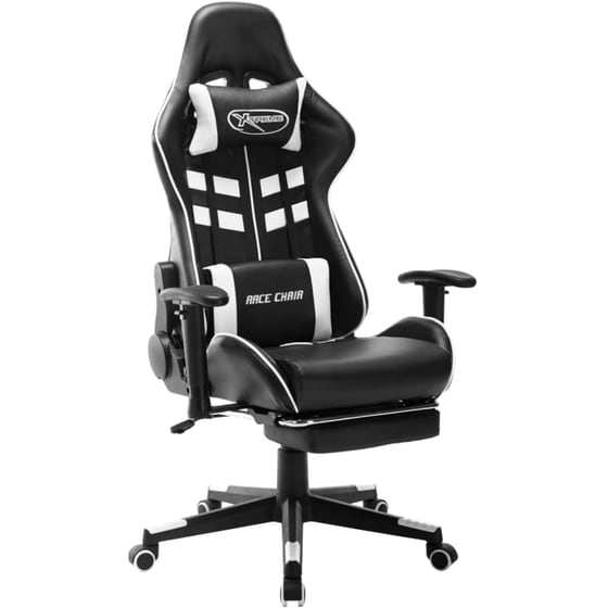 Gaming Καρέκλα VidaXL από Τεχνητό Δέρμα - Μαύρη/Λευκή image 0