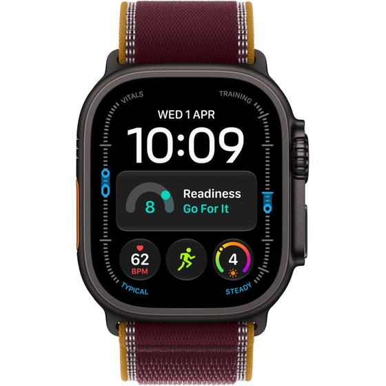 Apple Watch Ultra 4 GPS + Cellular 49mm Black Titanium Case with Burgundy Trail Loop - S/M image 1