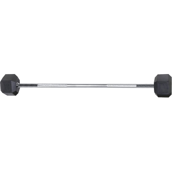 Ίσια Μπάρα Σταθερού Βάρους 40kg Amila 84727 από Ατσάλι με Εξάγωνους Δίσκους από Λάστιχο image 0
