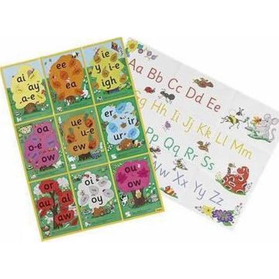 Jolly Phonics Alternative Spelling & Alphabet Posters : in Precursive Letters (British English edition) image 0