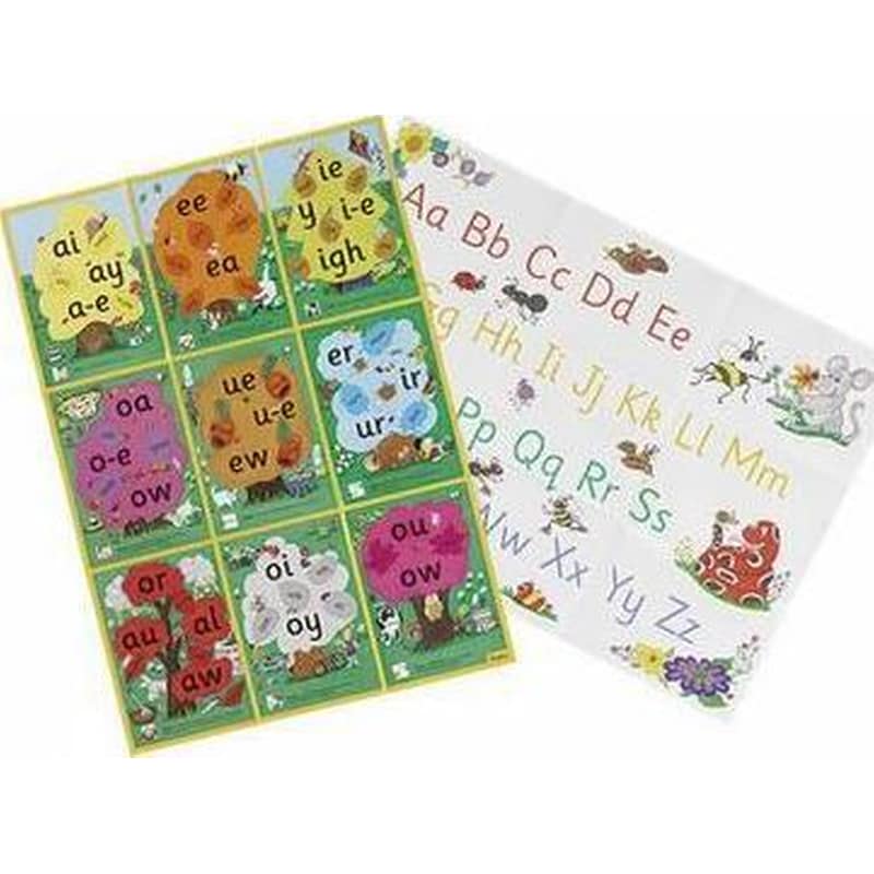 Jolly Phonics Alternative Spelling Alphabet Posters : in Precursive Letters (British English edition)