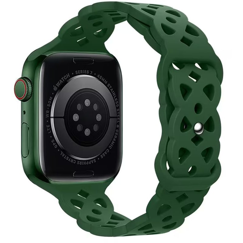 HOCO Watchband Hoco Wa09 Flexible Rhombus Hollow 38/40/41mm Για Apple Watch 1/2/3/4/5/6/7/8/se Dark Green Silicon Band