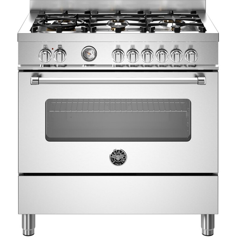 BERTAZZONI MAS96L1EXT 86 Lt Inox Μεικτή Κουζίνα Αερίου